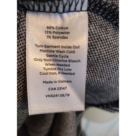 Talbots Top Black White Plaid Zipper Pocket Nonfunctional Sz XL Office... - Picture 10 of 10